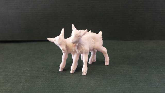 Artikel Nr 2405: 801191 - Zickleinpaar zu Kostner 16 cm natur